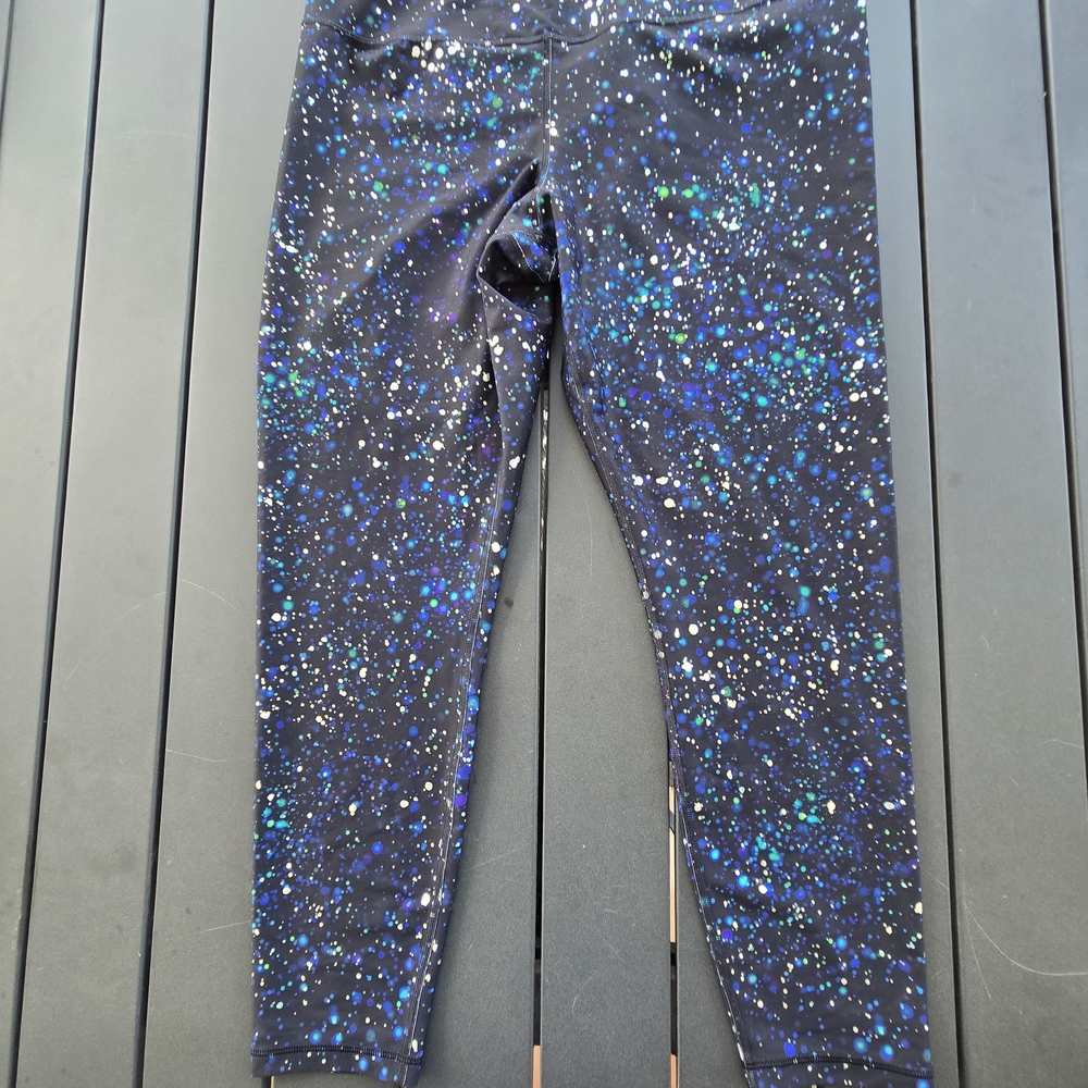 Old Navy Womens Starry Night 7/8 Leggings - Black and Blue Sz XL